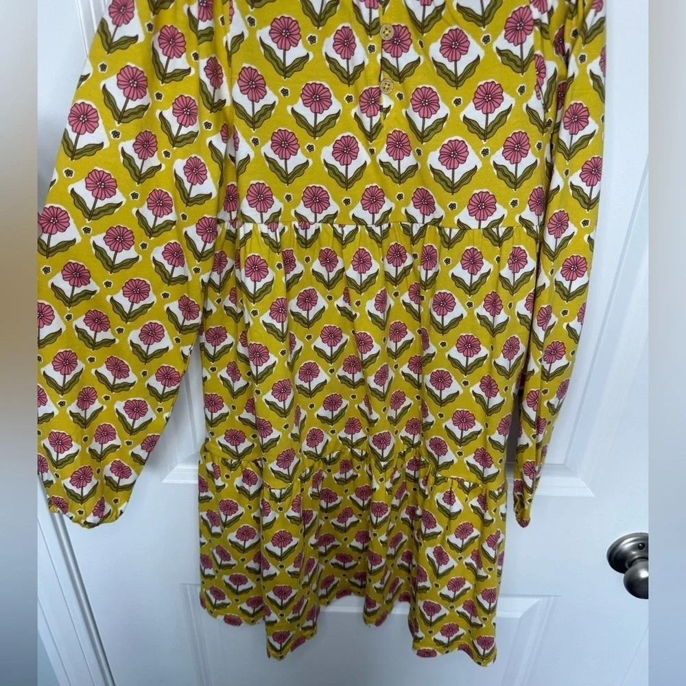 Mini Boden Kids’ Floral Long Sleeve Cotton Tiered Dress Size 8-9Y